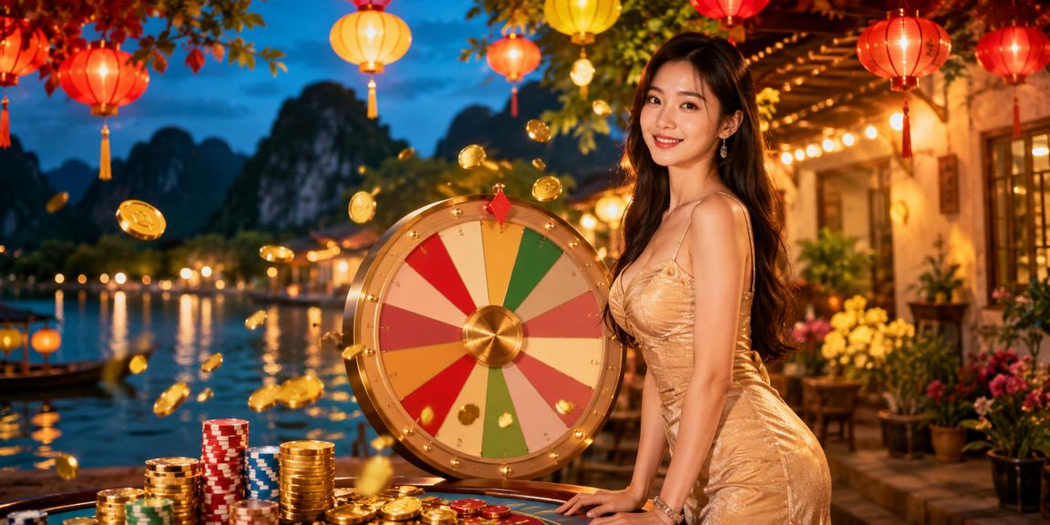 Gia đình Việt Nam vui chơi cân bằng tại khu chợ đêm Ninh Bình